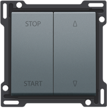 Afwerkingsset voor elektrisch gescheiden rolluikschakelaar, blue grey coated