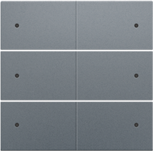 Afwerkingsset voor 6-voudige potentiaalvrije drukknop, 24 V, met leds, blue grey coated