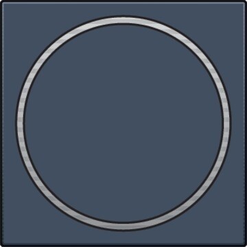 Afwerkingsset met doorschijnende ring zonder symbool voor drukknop 6 A met amberkleurige led met E10-lampvoet, blue grey coated