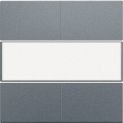 Afwerkingsset voor 4-voudige potentiaalvrije drukknop 24 V met tekstveld, blue grey coated