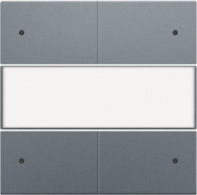Afwerkingsset voor 4-voudige potentiaalvrije drukknop 24 V met led en tekstveld, blue grey coated