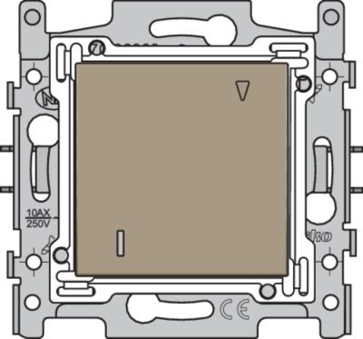 Hotelkaartschakelaar, sokkel, schroefklemmen en afwerkingsset bronze coated