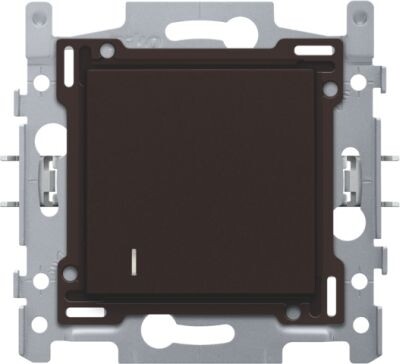 Hotelkaartschakelaar, sokkel, schroefklemmen en afwerkingsset dark brown coated
