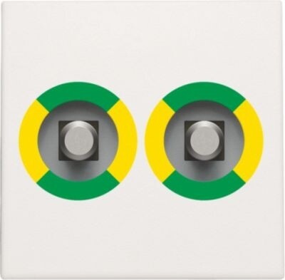 Afwerkingsset voor stopcontact met dubbel potentiaalvereffeningscontact, white
