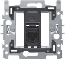 Niko, RJ45-aansluiting UTP cat. 5E, vlakke uitvoering, incl. inbouwraam 60 x 71 mm metklauwbevestiging