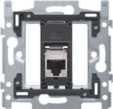 Niko, 1 RJ45-aansluiting STP cat. 6, vlakke uitvoering, incl. inbouwraam 60 x 71 mm met schroefbevestiging