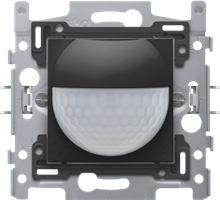 Bewegingsmelder, 230 V, 8 m, 180°, wanddetector, voor inbouwdoos, piano black coated