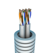 Voorbedrade buis flex 2x data utp cat.6 diameter 20 mm. D20 rol 100 M