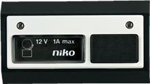 Niko, Beldrukknop - deurbel 12V~1A incl. lamp, zwart/wit