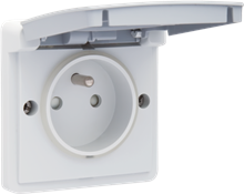Niko, Hydro, stopcontact opbouw 16 A/250 Vac met penaarde, kinderveiligheid en met schroefklemmen, exclusief opbouwdoos