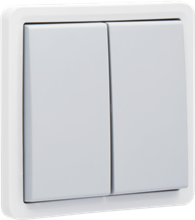 Niko Hydro, spuitwaterdichte dubbele wisselschakelaar, opbouw, 10 AX/250 Vac met schroefklemmen, exclusief opbouwdoos Niko Hydro, spuitwaterdichte dubbele wisselschakelaar, opbouw, 10 AX/250 Vac met schroefklemmen, exclusief opbouwdoos