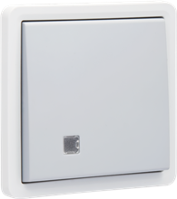 Niko Hydro, spuitwaterdichte wisselcontroleschakelaar 10 AX/250 Vac met transparant venster en met schroefklemmen, exclusief opbouwdoos en verlichtingsele