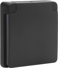 Aanpaskader met deksel voor 45x45mm-functies in spuitwaterdichte opbouwdozen.