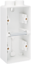 Niko Hydro, spuitwaterdichte dubbele verticale opbouwdoos met één tweevoudige M20-ingang voor het inbouwen van twee functies, white