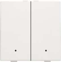 Tweevoudige drukknop met leds en comfortsensoren voor Niko Home Control, white
