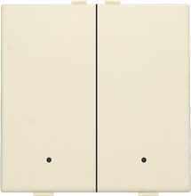 Tweevoudige drukknop met leds en comfortsensoren voor Niko Home Control, cream
