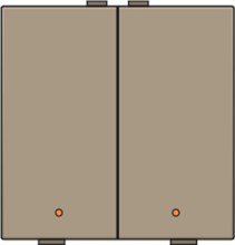Tweevoudige drukknop met leds en comfortsensoren voor Niko Home Control, bronze coated