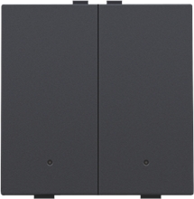Tweevoudige drukknop met leds en comfortsensoren voor Niko Home Control, anthracite coated