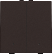 Tweevoudige drukknop met leds en comfortsensoren voor Niko Home Control, dark brown coated
