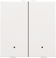 Tweevoudige drukknop met leds en comfortsensoren voor Niko Home Control, white coated