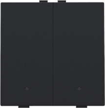 Tweevoudige drukknop met leds en comfortsensoren voor Niko Home Control, black coated
