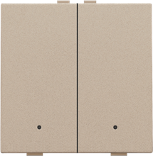 Tweevoudige drukknop met leds en comfortsensoren voor Niko Home Control, champagne coated