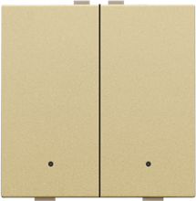 Tweevoudige drukknop met leds en comfortsensoren voor Niko Home Control, gold coated