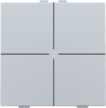 Viervoudige drukknop voor Niko Home Control, sterling coated