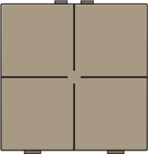Viervoudige drukknop voor Niko Home Control, bronze coated
