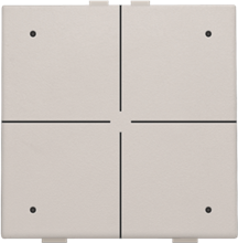 Viervoudige drukknop met leds en comfortsensoren voor Niko Home Control, light grey