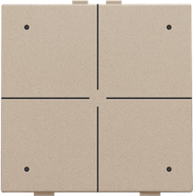Viervoudige drukknop met leds en comfortsensoren voor Niko Home Control, champagne coated