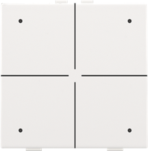 Viervoudige drukknop met leds en comfortsensoren voor Niko Home Control, white coated