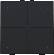 Viervoudige drukknop met leds en comfortsensoren voor Niko Home Control, black coated