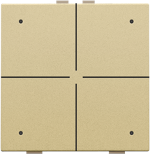 Viervoudige drukknop met leds en comfortsensoren voor Niko Home Control, gold coated
