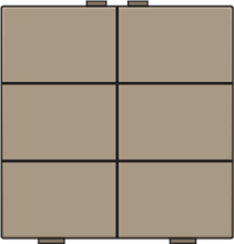 Zesvoudige drukknop voor Niko Home Control, bronze coated
