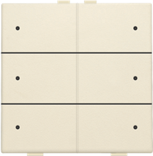 Zesvoudige drukknop met leds en comfortsensoren voor Niko Home Control, cream