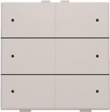 Zesvoudige drukknop met leds en comfortsensoren voor Niko Home Control, light grey