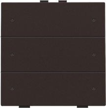 Zesvoudige drukknop met leds en comfortsensoren voor Niko Home Control, dark brown coated