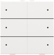 Zesvoudige drukknop met leds en comfortsensoren voor Niko Home Control, white coated