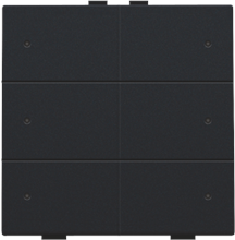 Zesvoudige drukknop met leds en comfortsensoren voor Niko Home Control, black coated