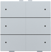 Zesvoudige drukknop met leds en comfortsensoren voor Niko Home Control, sterling coated