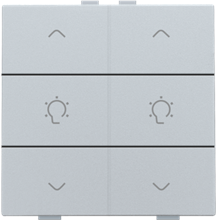 Dubbele dimbediening voor Niko Home Control, sterling coated