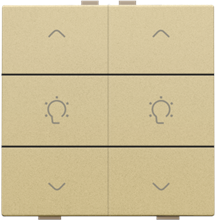 Dubbele dimbediening voor Niko Home Control, gold coated