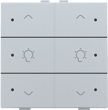 Dubbele dimbediening met led voor Niko Home Control, sterling coated