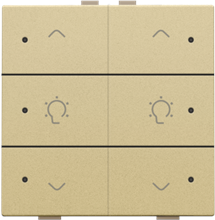 Dubbele dimbediening met led voor Niko Home Control, gold coated