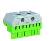 Quick klem PE (groen), 230V 63A, 2x25mm² Groen