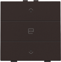 Enkelvoudige motorsturingsbediening met led voor Niko Home Control, dark brown coated
