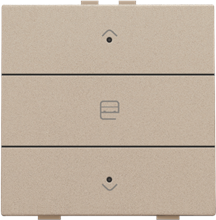 Enkelvoudige motorsturingsbediening met led voor Niko Home Control, champagne coated