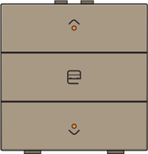 Enkelvoudige motorsturingsbediening met led voor Niko Home Control, bronze coated