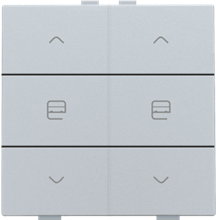 Dubbele motorsturingsbediening voor Niko Home Control, sterling coated